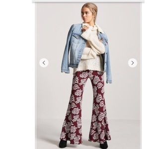 Floral flare bell bottoms pants